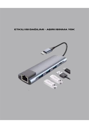 4k Hdmı Çıkışlı, Gigabit Ethernet'li Usb-c Çoklu Port Hub