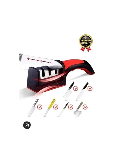 Profesyonel Ergonomik Pratik Keskin Paslanmaz Çelik Şef Mutfak 3 Kademeli Kolay Bıçak Bileme Aleti