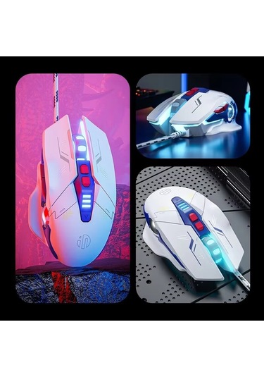 Inphic W9p Parlayan Bilgisayar Oyun Kablolu Fare Sessiz Sürüm Diğer