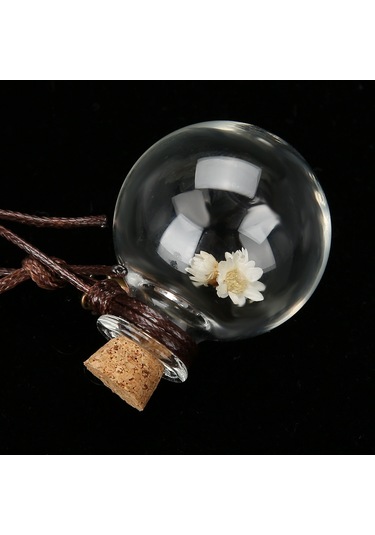 Fosenze Araba, Ev Ve Bot Kullanıma Uygun Askılı Parfüm Flakonu - Şeffaf Top Tasarımı, Kuru Çiçekli, Kendi Parfümünü Ekleyebilirsin