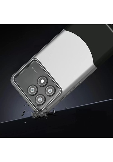 Poco X6 Pro Kılıf Magsafe Şarj Kartlıklı Mıknatıslı Duble 1.7mm Kapak Kart Bölmeli Lacivert Siyah Gr