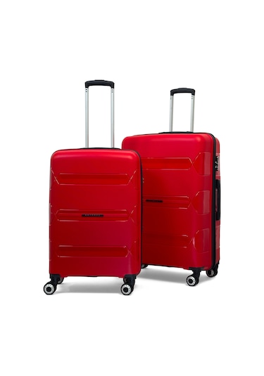 Lucas Polipropilen Kırılmaz Valiz, Orta Boy&büyük Boy Kırmızı