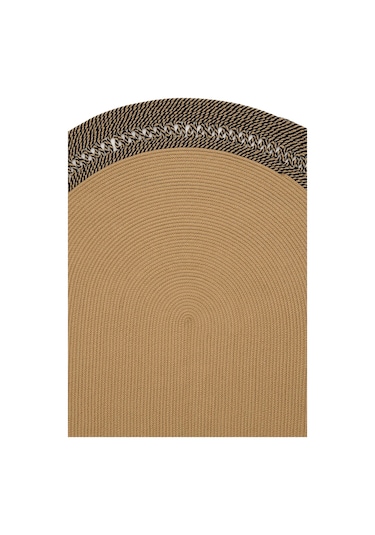 Cool Halı Luke 866 Siyah Oval Halı Paspas Örgü Hasır Kilim Yolluk Bohem Mutfak Balkon Banyo Halısı