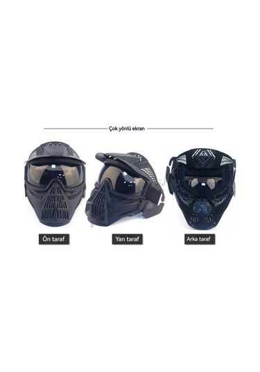 Primepickings Taktik Saha Koruyucu Maske Açık Sürüş Koruması Büyük Maske Altın