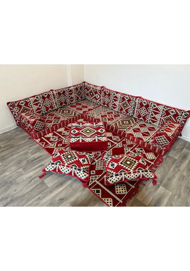 Coton Şark Köşesi Minder, Kilim, Orta Puf Takımı
