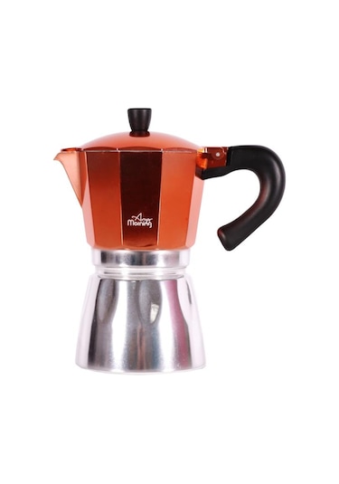 Any Morning Hes-6 Espresso Kahve Makinesi Alüminyum Moka Pot 240 Ml Bakır