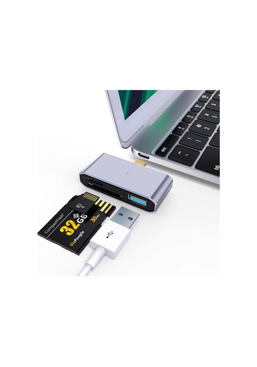 Altın Kaplama Tc - Usb + Sd/tf Adaptörü