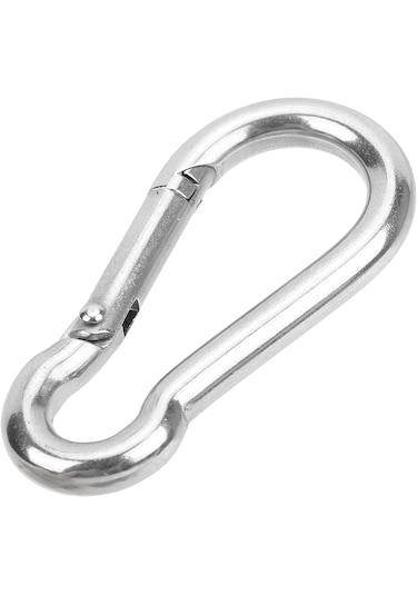 10'lu Lüks Paslanmaz Karabina. 6mm. Paslanmaz Krom. 304 Kalite