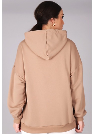 Sweetness Kadın Bej Kapüşonlu Sweatshirt Bej