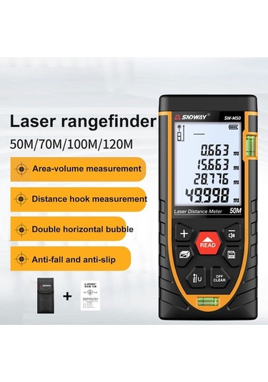 Besthome1 Sndway Kızılötesi Lazerli Yüksek Hassasiyetli Ölçüm Cihazı, 120m Mesafe Ölçer