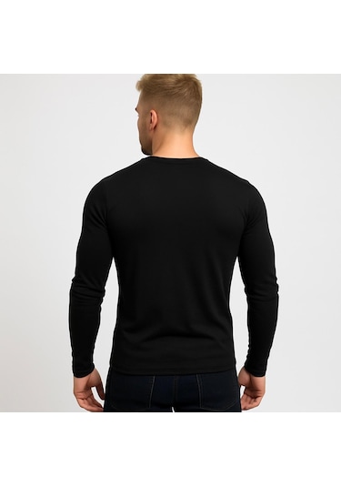 Axxel Erkek Siyah Uzun Kollu T-shirt-d236 Siyah