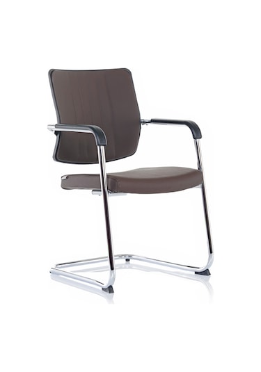 Uzay Ofis Tetra Bekleme Koltuğu - Krom - Kahverengi