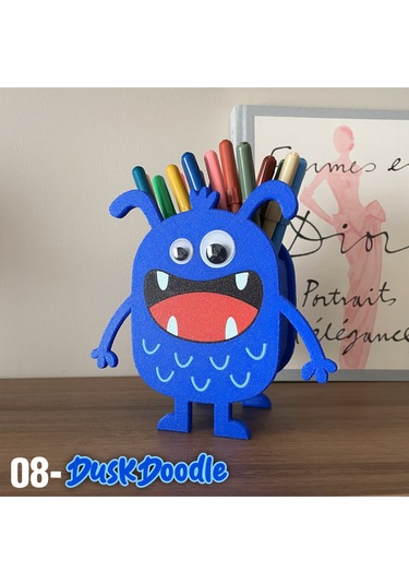 Duskdoodle Mavi Komik Canavar Kalemlik Masa Üstü Düzenleyici