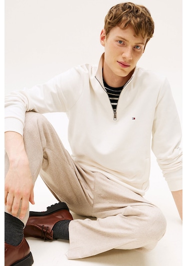 Tommy Hilfiger Erkek Sweatshirt Ekru