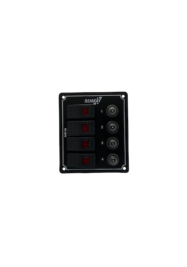 Tekne Karavan 4lü Sigort Paneli Otomatik - Marin Sigorta Paneli Siyah