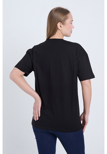 Velvoria Unisex Oversize Rıdıng Sınce Baskılı Siyah Renk T-shirt