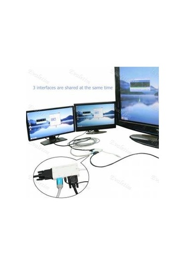 Mini Displayport To Hdmi Dvi Vga 4474P 3.5Mm Kulaklik Çevirici