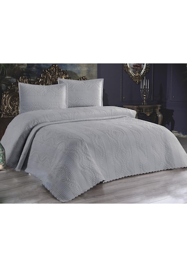 Ultrasonik Kapitoneli Sena Tek Kişilik Yatak Örtüsü Gri