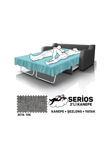 Serios Şezlonglu Yataklı Kanepe - Zeta 106