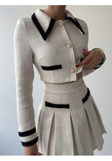 S-pazarım Dora Chanel Takım Beyaz