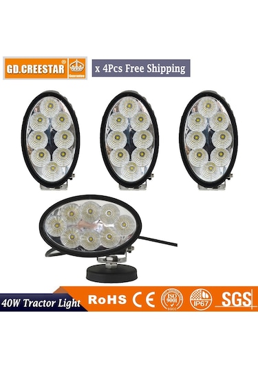 8 Ledli Oval Çalışma Lamba Kabin12-24vnew Holland Ledlamba 4 Adet