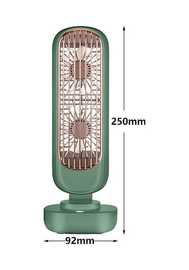 Çalışma 2 Için Yeni Stand Usb Fan Pil Şarj Edilebilir Kule Masa Fanı 3246 Yeşil