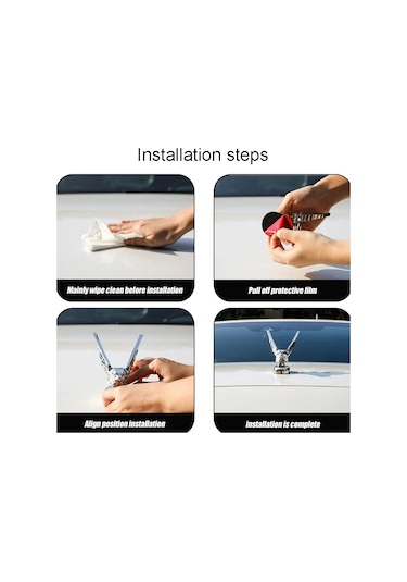 Sones Araba Kaputu Dekorasyonu 3d Yayılmış Kanatlar Uçan Kartal Modifikasyonu Evrensel Araç Amblemi Gümüş