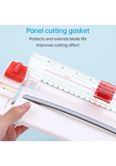 Kangvka 13045 4 Fonksiyonlu Kağıt Kesici - Düz/kesik/dalgalı Çizgi & Kıvrım Vuruşu, 23cm Genişlik, 6 Kağıtlı, Fotoğraf Kesim Aracı, Beyaz