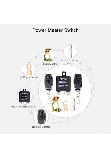 Geeroyoo 12v Araç Aküsü İçin Kablosuz Uzaktan Kumandalı Akü Devre Kesici Ve Güç Kesme Anahtarı, 2 Kumanda İle