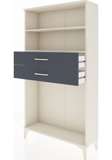 Arges Dolap 2 Raflı 2 Çekmeceli 88x30x163 Aytaşı-antrasit Aytaşı