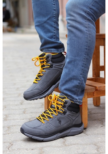 U.s. Polo Assn. Ry Waterproof Bağcıklı Outdoor Erkek Bot 867800000746 6 Gri Gri