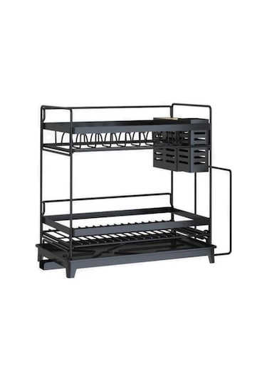 Paslanmaz Çelik Mutfak Raf Kurutma Yemekleri İçin Lavabo Rafları Yemekler İçin Mutfak Eşyaları İçin Drenaj Raf Lavabo Rafı İçin Depolama Rafı Duvara Monte Mutfak Rafları Siyah 19 x 7 CM