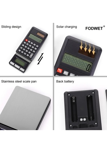 Chuangyinshop Siyah 0.01g Hassas Mutfak Terazisi Mini Taşınabilir Elektronik Baskül Siyah