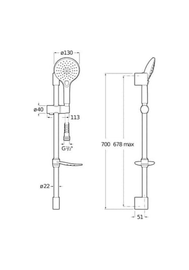 Roca Aurea 3 Fonksiyonlu Sürgülü Duş Takımı A5B247Cc0K