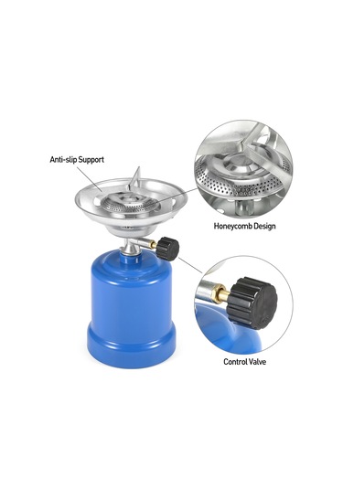 Kosona Kamp Stovu Taşınabilir Kahve Çalıştırıcı 190g Gaz Kutusu İçin İğne Valfli Dışarıda Kullanım Isıtıcı Tr-2190 Gümüş