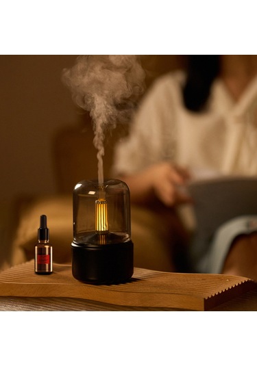 Suofeng Küçük Masaüstü Aromaterapi Makinesi - Retro Mum Işığı Efektiyle, Otomatik Kapanma Özelliği, Sessiz Nemlendirici Ve Gece Lambası