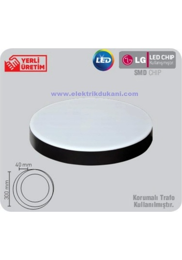 Luster 18w S.ü. Dolunay Led Armatür Siyah Kasa 6500k