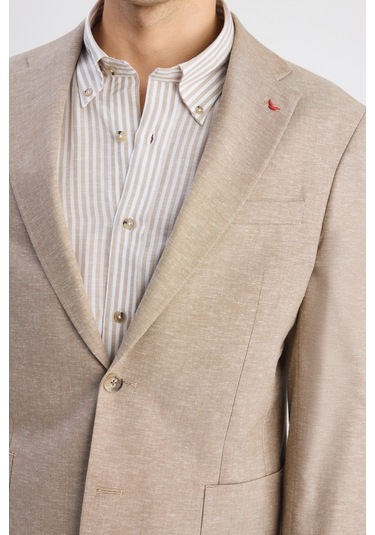 D's Damat Ds Damat Slim Fit Vizon Düz Kumaş Ceket 6hf044700436m Çok Renkli