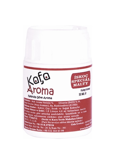 Kafa Aroma Special Malt Aroması Hazır Karışım Kit 50 ML