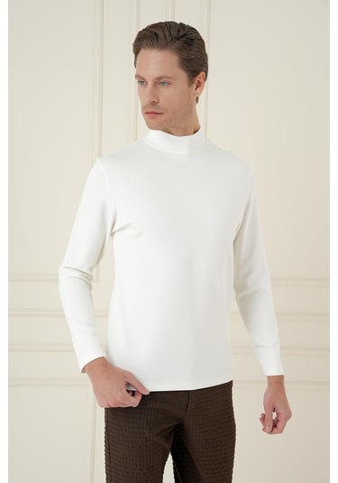 Ts 894 Slim Fit Ekru Spor T-shirt Ekru