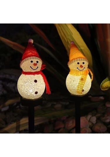 Dancemonkey Güneş Enerjili Snowman Lambalar, Noel Bahçe Dekoru, Dış Mekan Çim Yolu Aydınlatma Pembe