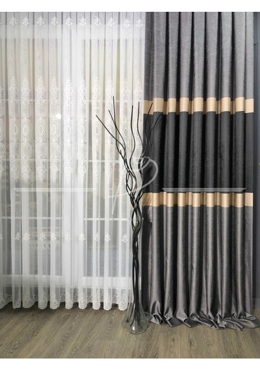 Fon Perde Bantlı Panel 4 Renk Satenimsi Görüntü