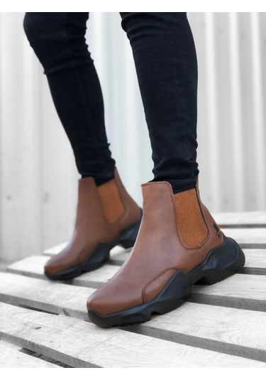 Ba0444 Bağcıksız Rahat Yüksek Taban Taba Erkek Spor Yarım Bilek Bot Çok Renkli