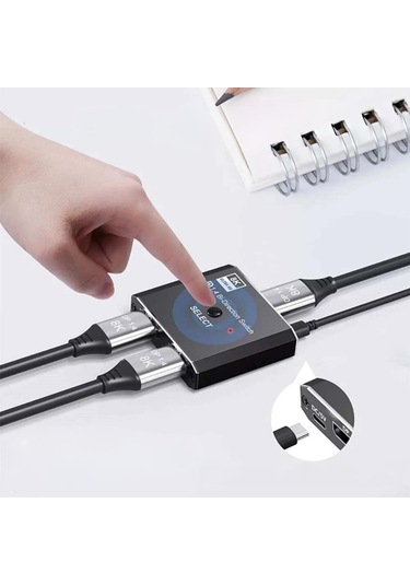 8k Displayport Switch Çift Yönlü Geçiş, Uzaktan Kumanda İle 8k 30hz - 4k 120hz Destekli