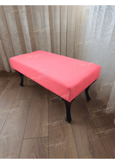 Ayak Ucu Kapı Önü Antre Düz Bench Puf Orta Sehpa Siyah Ayak 100 45 Pembe