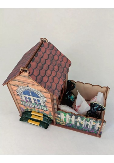 Woodiks Çay Evi Renkli Baskı Daire Şeklinde Yapılmıştır. 222574123 Bej