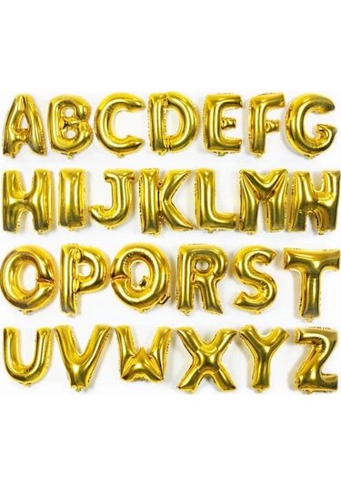 Folyo Harf Balon Gold Renk 40 İnc 100 Cm Helyum Uyumlu V