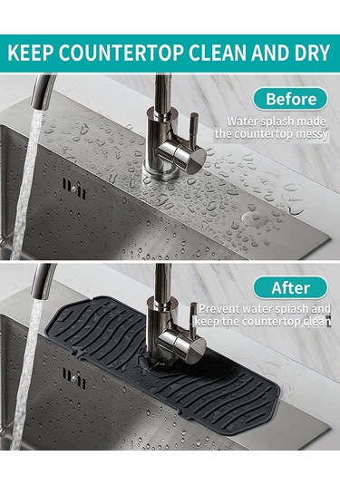 Maiyame Mutfak Muslukları İçin Su Tokuşu Önleyici Silikon Mat - Suyu Havuza Akıtır, Lavabo Yuvarını Kuru Tutar - Yeşil Yeşil