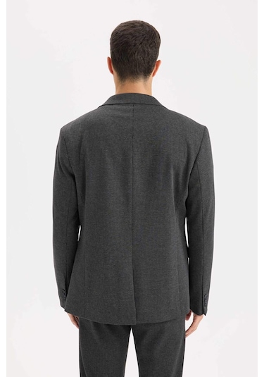 DeFacto Slim Fit Dar Kesim Ceket Yaka Düğmeli Blazer Ceket D6074AX24AUAR198 Antrasit DeFacto Slim Fit Dar Kesim Ceket Yaka Düğmeli Blazer Ceket D6074AX24AUAR198 Antrasit