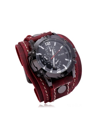 Xindoker Gündelik Kullanıma Ideal Vintage Kahverengi Geniş Deri Kordonlu Saat - Modern Teknoloji İle Retro Tarz Birleşimi